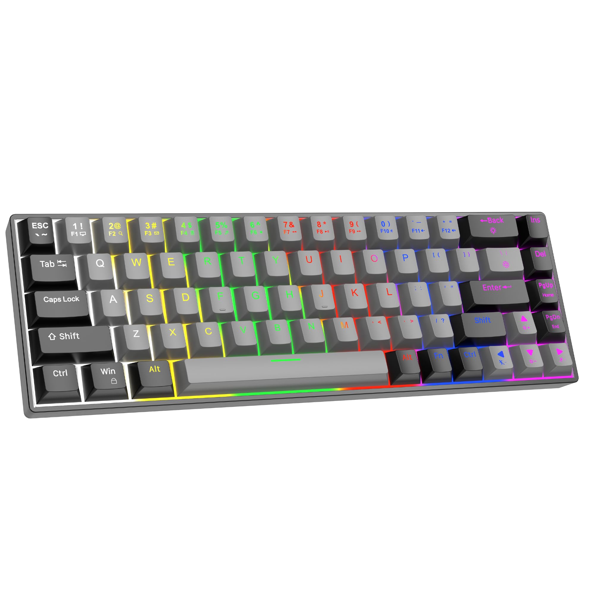 Dr Luxur® Shadow 60% Wired RGB Gaming Keyboard, 68 Keys Compact, Anti-ghosting, Linear Blue Switch, 2 Colour Keycaps, Detachable USB C Cable (Black) (B0D9H2Q57M) Amazon Price History, Amazon Price Tracker
