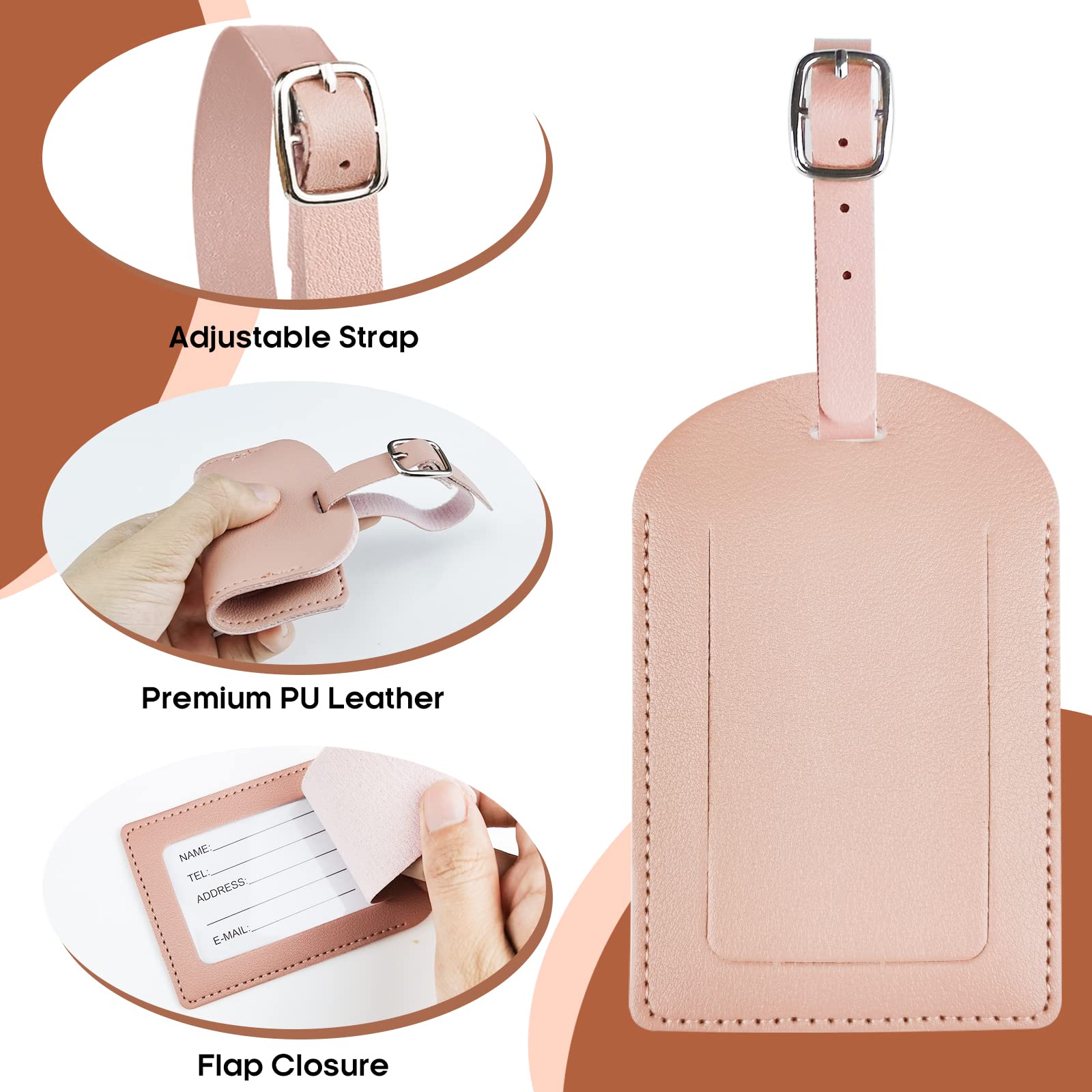 Étiquettes De Valise Personnalisables - 2 étiquettes Cœur Rouge En PU étanche Avec Carte Contact
