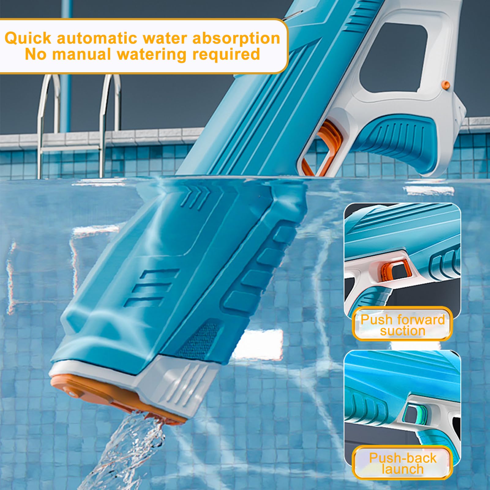 Pistola ad acqua elettrica per adulti e bambini, pistola ad acqua elettrica, pistola ad acqua grande portata, giocattolo pistola ad acqua per bambini