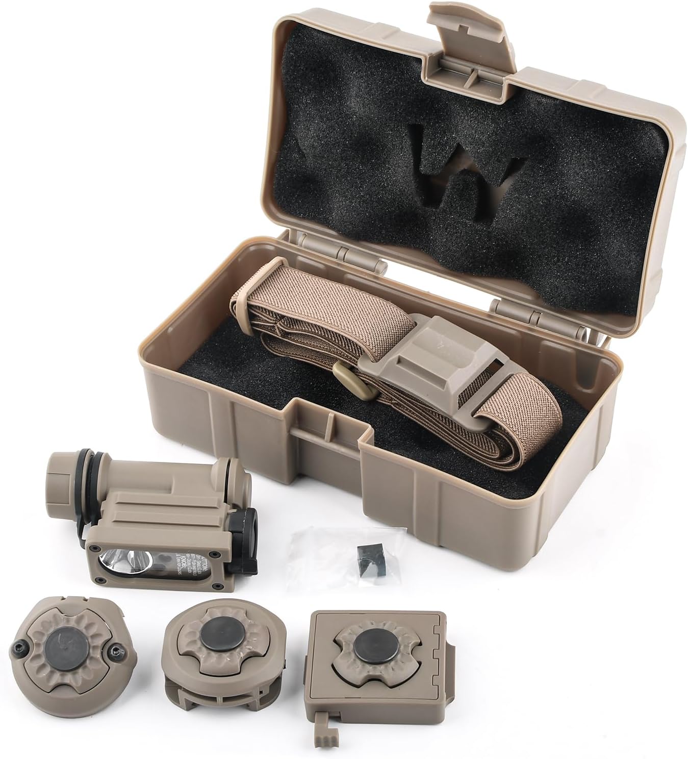 NOBUHIRO Tactical Helmet Light with 4 Accessories, Strobe/Constant Red/Blue/White/IR Lights Optional 8 Modes, Survival Signal Identification Lamp for Outdoor Sports