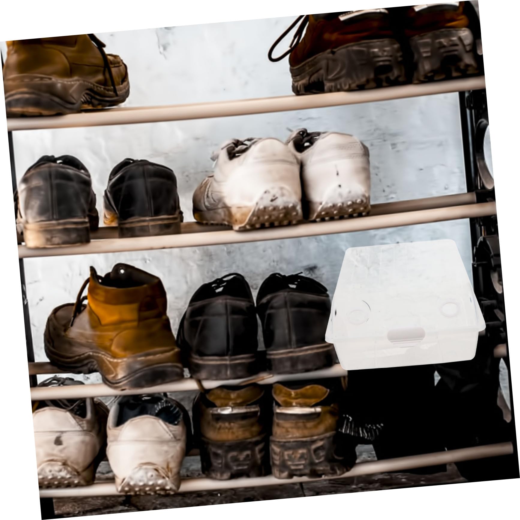 IMIKEYA Caja de Zapatos de Plástico 2 Piezas PP Gruesa Transparente
