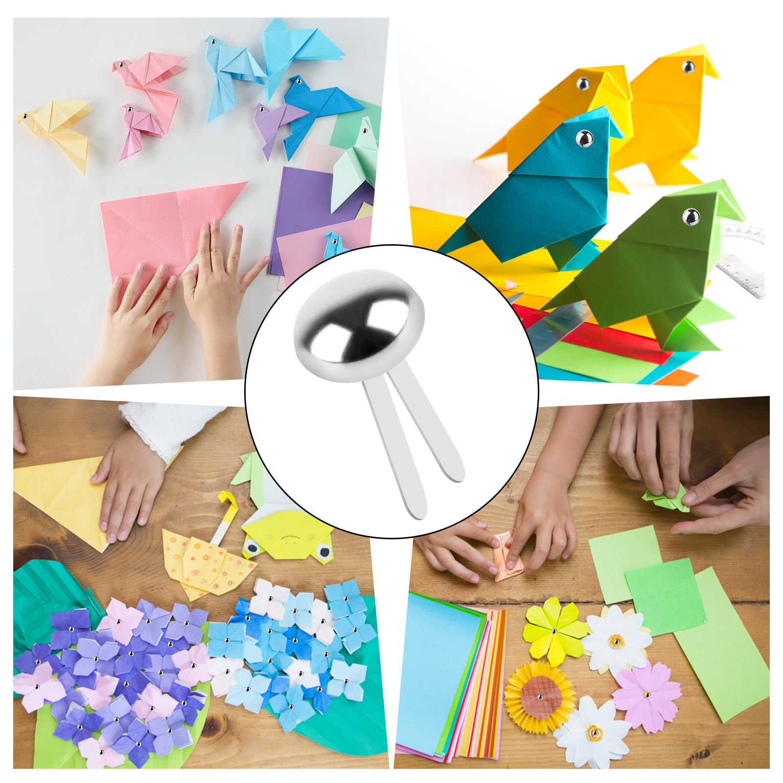 Fermacampioni Scrapbooking 200 Pezzi 8x16 mm Metallo per Carta DIY