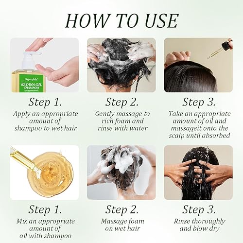 Miniatura 8 de Batana Oil Set para el cuidado del cabello, champú nutritivo y mezcla de crecimiento 4 en 1 con romero, aceite de batana para el crecimiento del