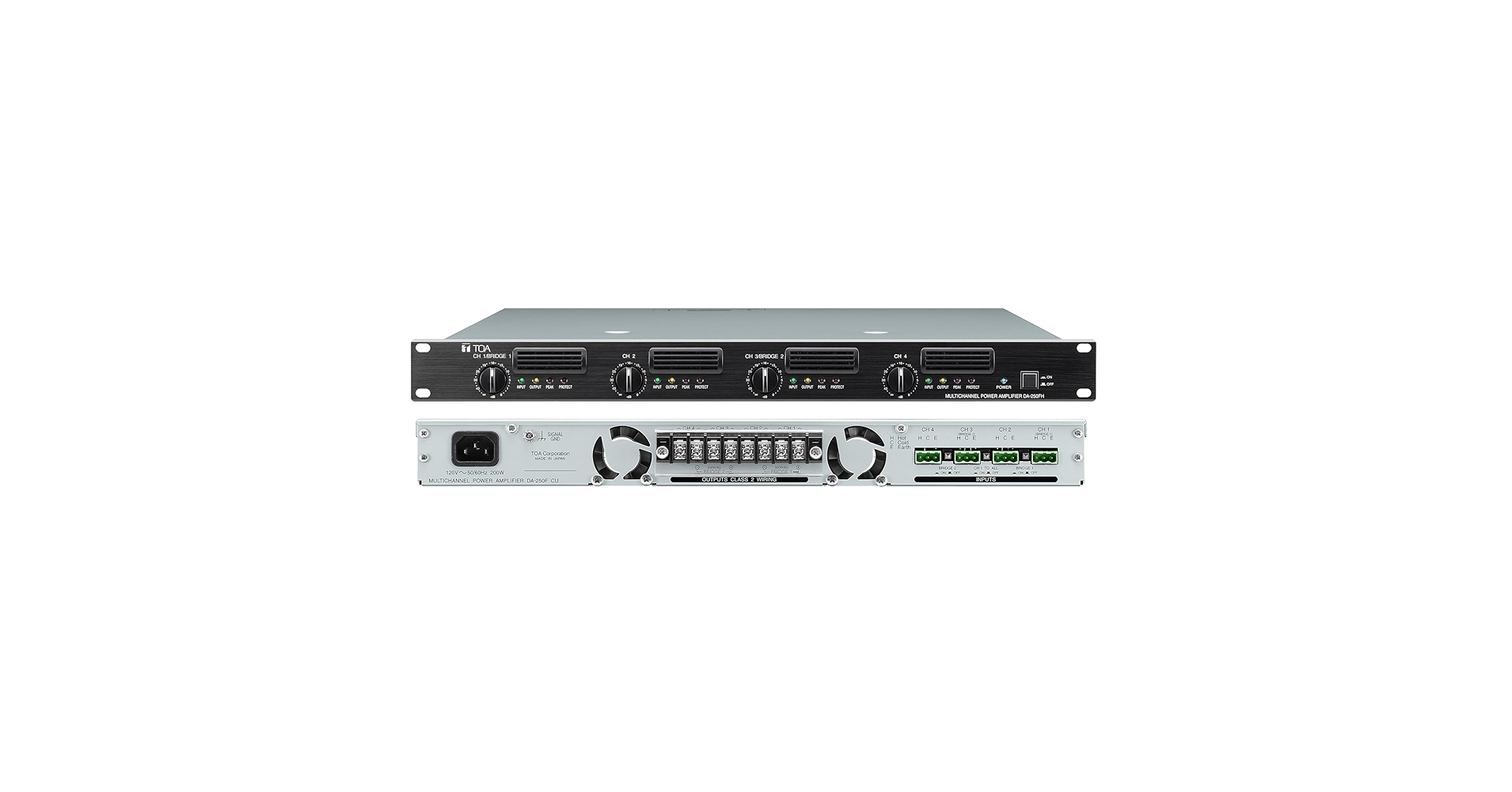 Amazon.com: TOA DA-250F CU Multi-Channel Amplifier; 4 x 250W