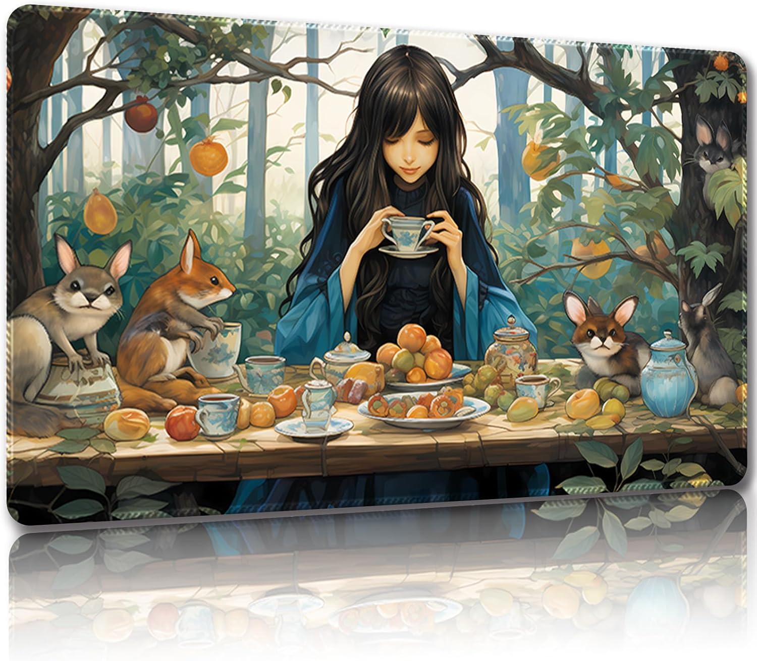 MTG Playmat,with Free Storage Bags,MTG Game Mat 24 x 14 inches, TCG and Board Game Mats for Cards (Magical Girl-Regular)