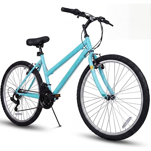 26 Inch Women Mountain Bike, 21 Speed Adult MTB Bicycle for Women, Rear Derailleur, Twist Shifter, Front and Rear V-Brakes, Commuter Bike for City Riding & Outdoor Cycling, Multicolor