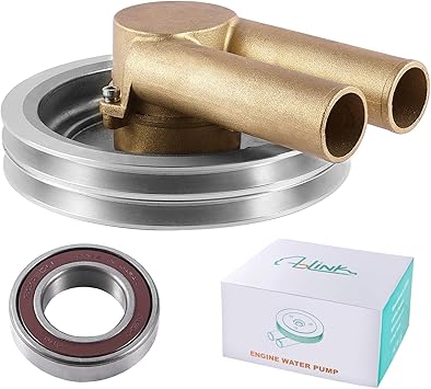 AULINK 21214596 3862487 3858229 3812697 Original Impeller,NSK Bearing Raw Sea Water Pump With Double V Belt Pulley For Volvo Penta 4.3L 5.0L 5.7L V6 V8