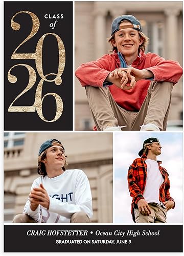 Miniatura 15 de Let's Make Memories Anuncios de graduación personalizados para clase de 2026 o cualquier año, invitaciones de calidad premium, 5 x 7, tarjetas