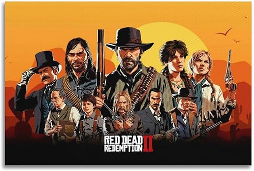OBABO Póster de juego Red Dead Redemption - Lienzo decorativo para pared, sala de estar, decoración de dormitorio, 12 x 18 pulgadas (11.8 x 17.7 in) disponible en Yaxa Colombia