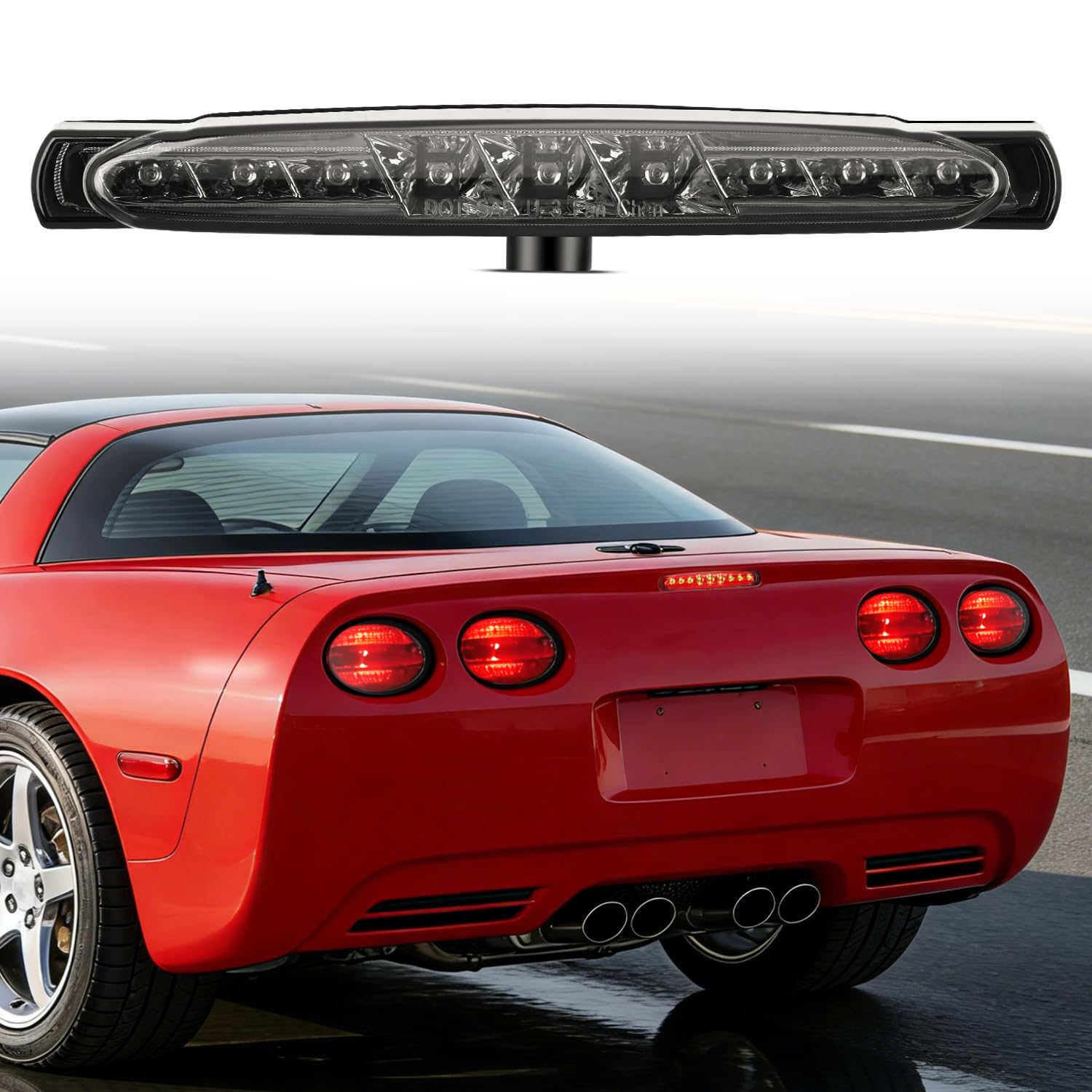 Nilight Third Brake Light for Chevy Corvette C5 1997-2004, Smoked Lens