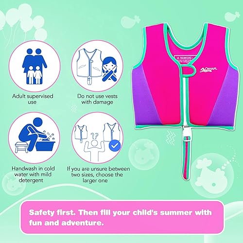 Miniatura 3 de Chaleco de natación para niños y niñas, flotantes, flotabilidad
