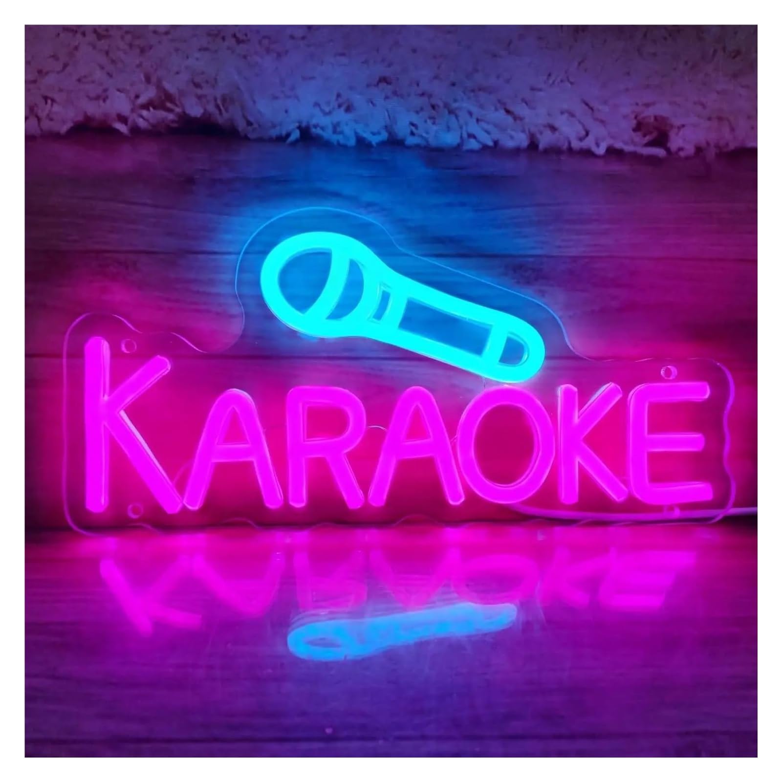 LEMST Signs Lamp Karaoke Neon Sign Light Dimmable USB Powered for Birthday Karaoke Party Music Bar Wall Decor Sign Illuminated 30cmx15cm