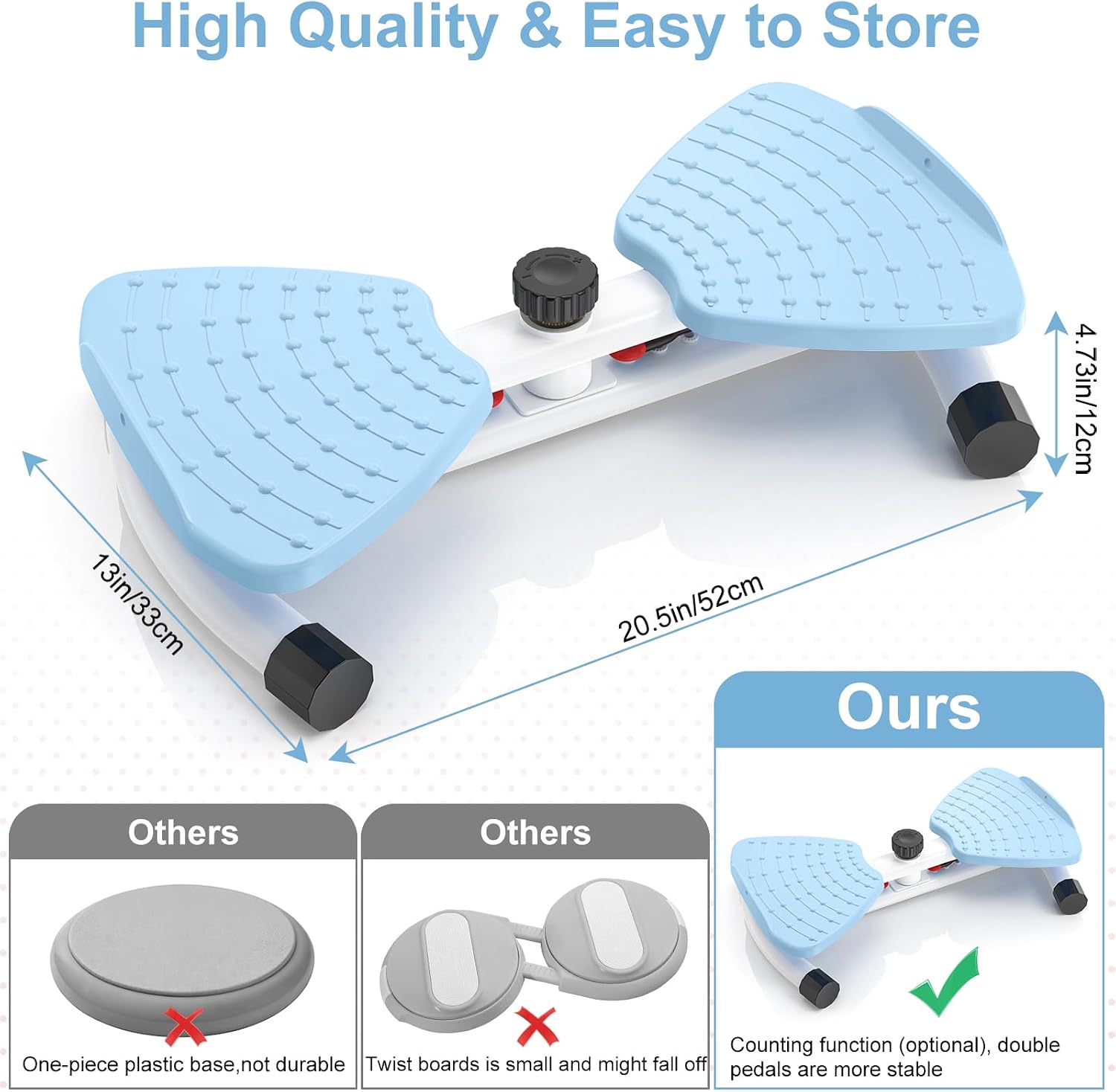 Waist Twister Machine Exercise, Ab Machine Adjustable Waist Twisting Fitness Tool，Noiseless Ab Twister Board for Women Men，Anti-Slip Home Gym Workout Equipment 300 lbs Weight Capacity