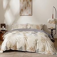 Vista 19 de OAITE - Juego de funda de edredón individual con patrón floral de 600 hilos, ultrasuave, 100% algodón, fibra larga, juego de 3 piezas, transpirable