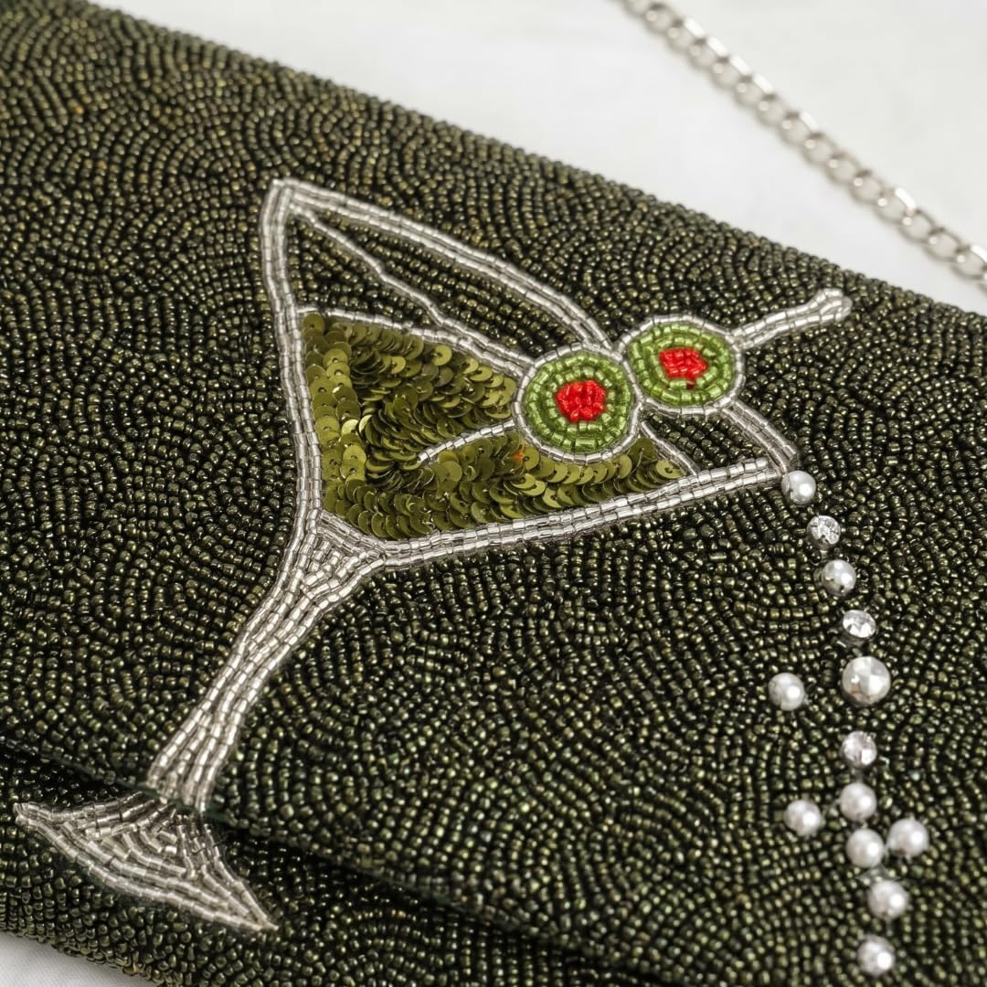 Classic Martini Beaded Clutch,