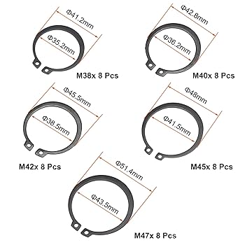 ERIページ uxcell E-Clip Circlip - 88Pcs 11-Size External Retaining