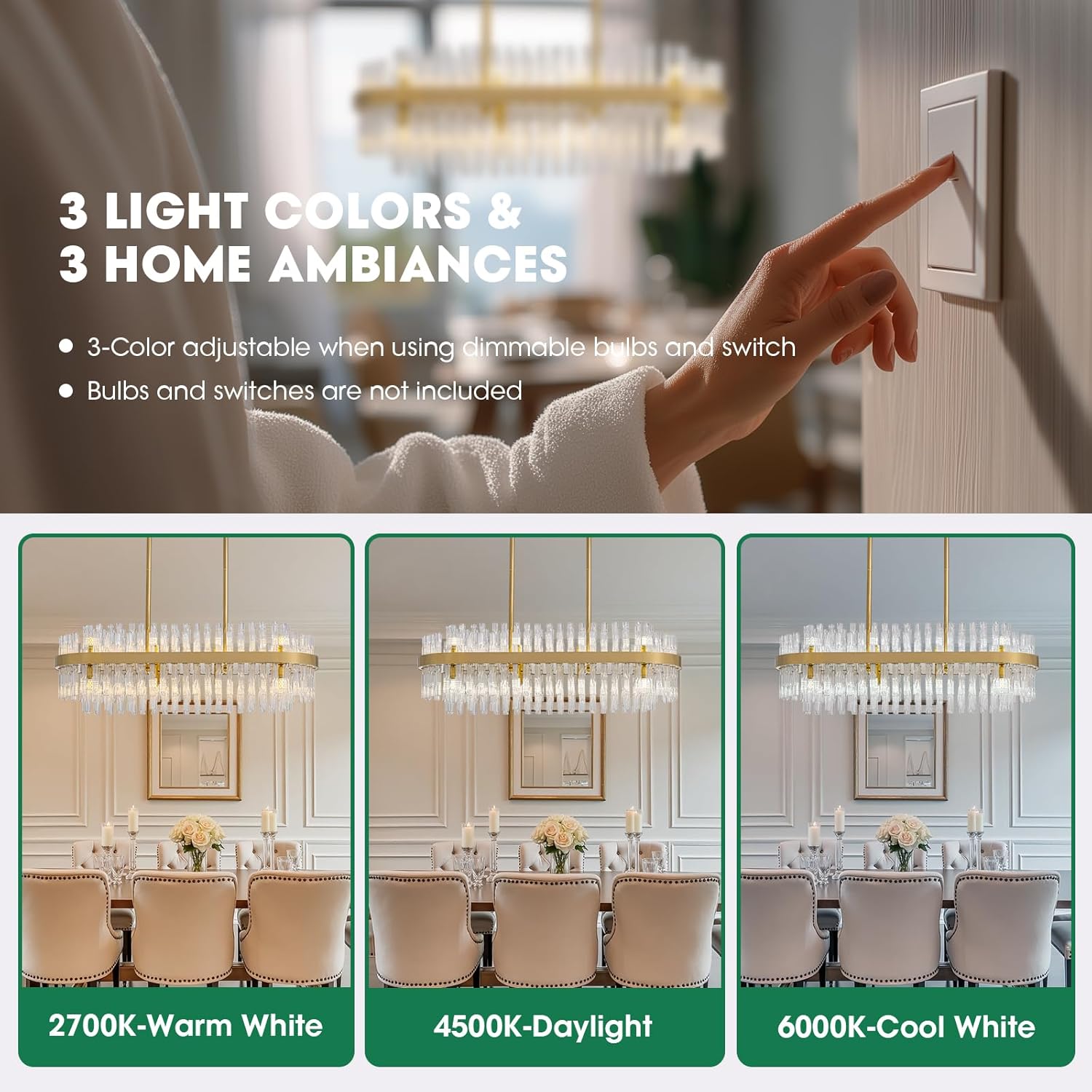 16-Light Modern Gold Rectangle Chandeliers for Dining Room Kitchen Island Light Fixture, 2 Tiers Wave Crystal Glass Chandelier for Living Room, L33.5''