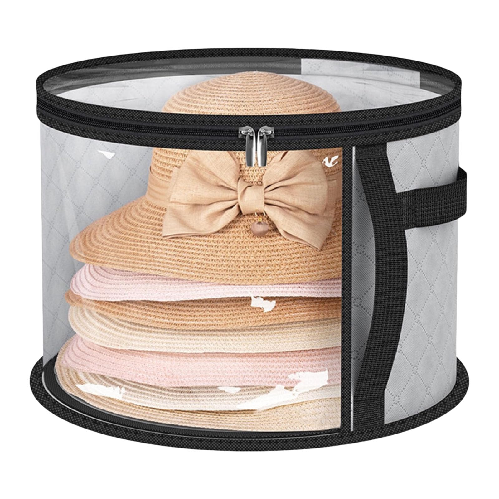 Tfaoys Grey Sturdy And Stylish Hat Storage Bag Hat Organizers Bag With Foldable Design For Easy Travel And Storage Closet