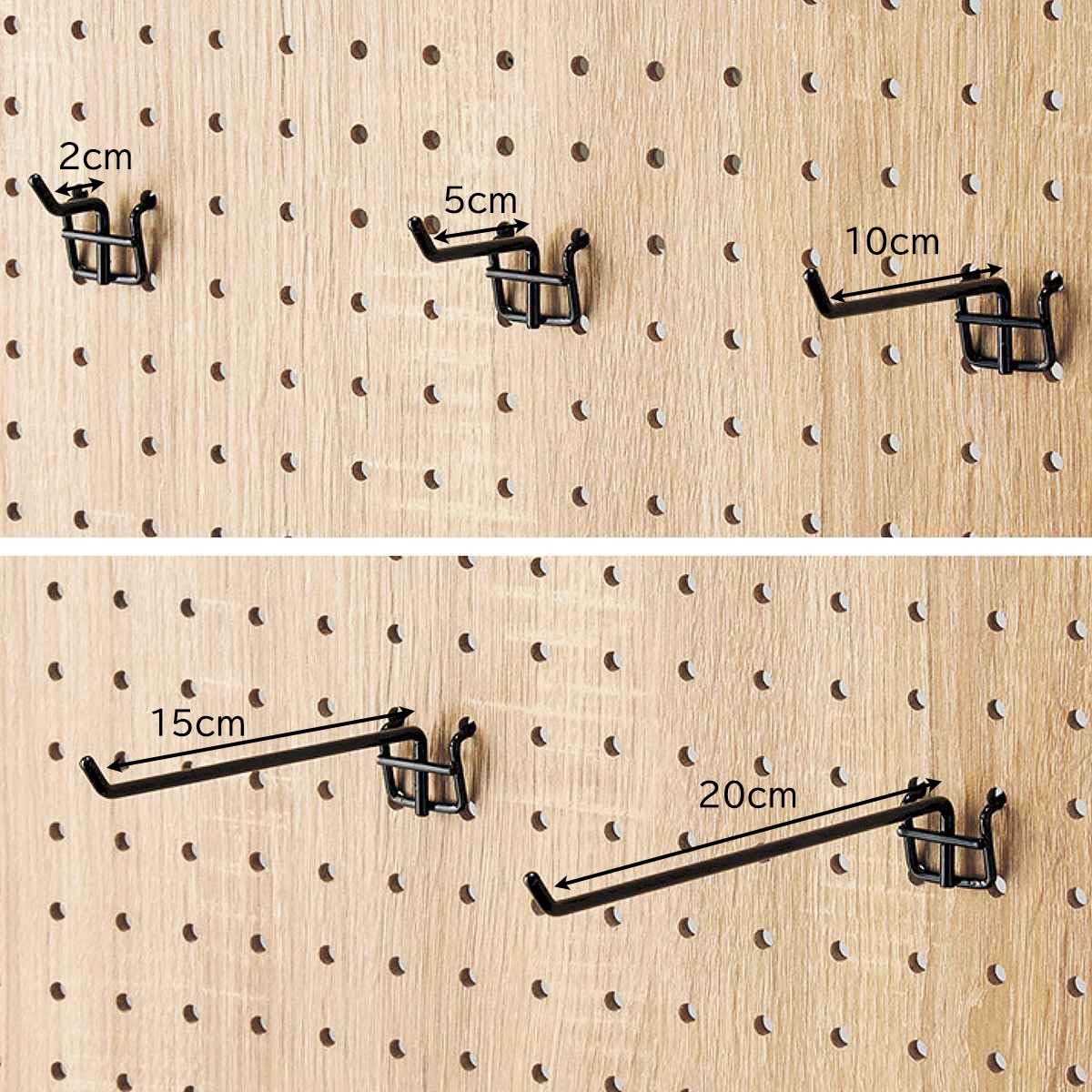 Amazon | 【10本】有孔パネル用フック(直径4mm) 黒 長さ5cm 【 有孔