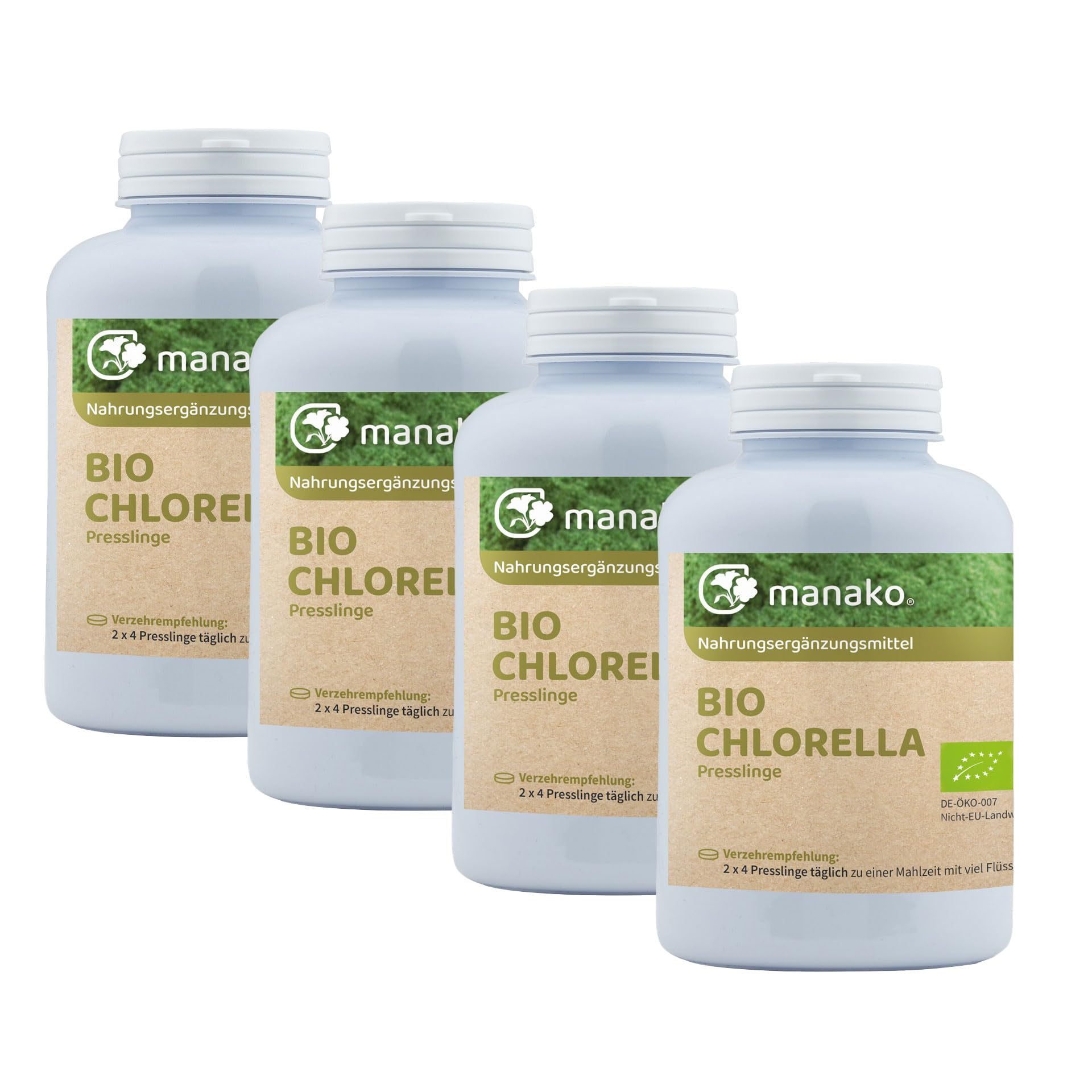 Manako Bio Chlorella Presslinge à 400mg, 1er Pack (1 x 1 kg) - Bio