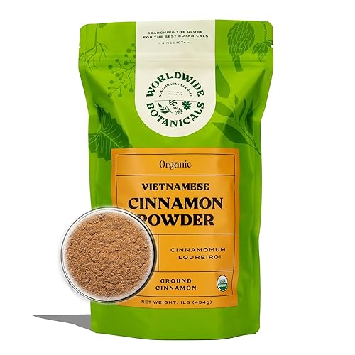 Worldwide Botanicals Canela en polvo vietnamita orgánica, 1 libra, especia de canela molida de primera calidad, 100% puro, cosechada de forma