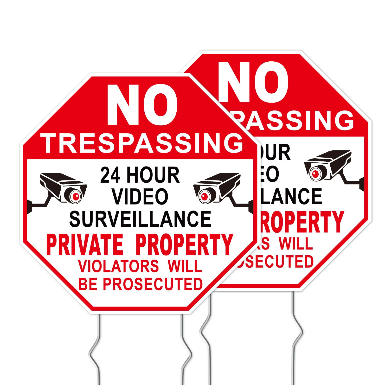 Photo 1 of GXGGUS NO Trespassing & Video Surveillance Yard Sign - 2-Pack