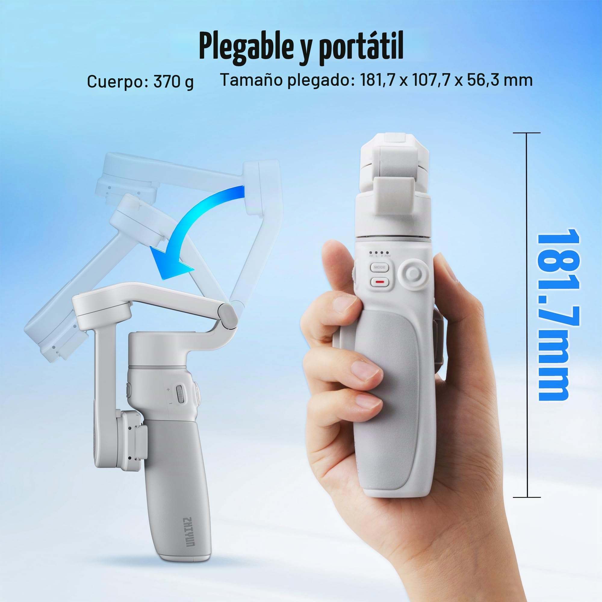 ZHIYUN Smooth Q4 Combo [Oficial] Gimbal Estabilizador para Móvil, Palo Selfie con Luz de Relleno Magnética, Varilla de Extensión de 215 mm, Trípode