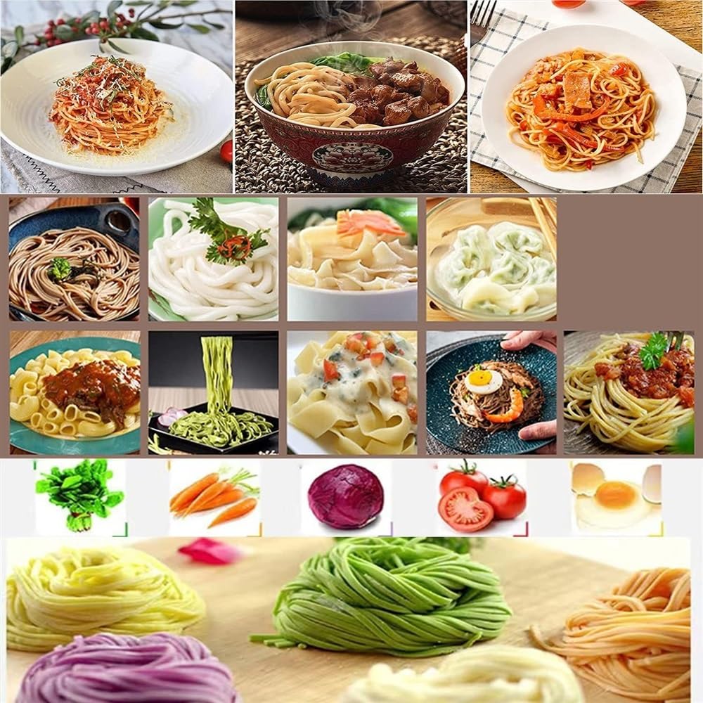 Máquina de pasta eléctrica for el hogar, accesorio for máquina de pasta eléctrica de 260 W, máquina for hacer fideos, extrusora de pasta, espaguetis frescos caseros en 10 minutos con 13 moldes for fid