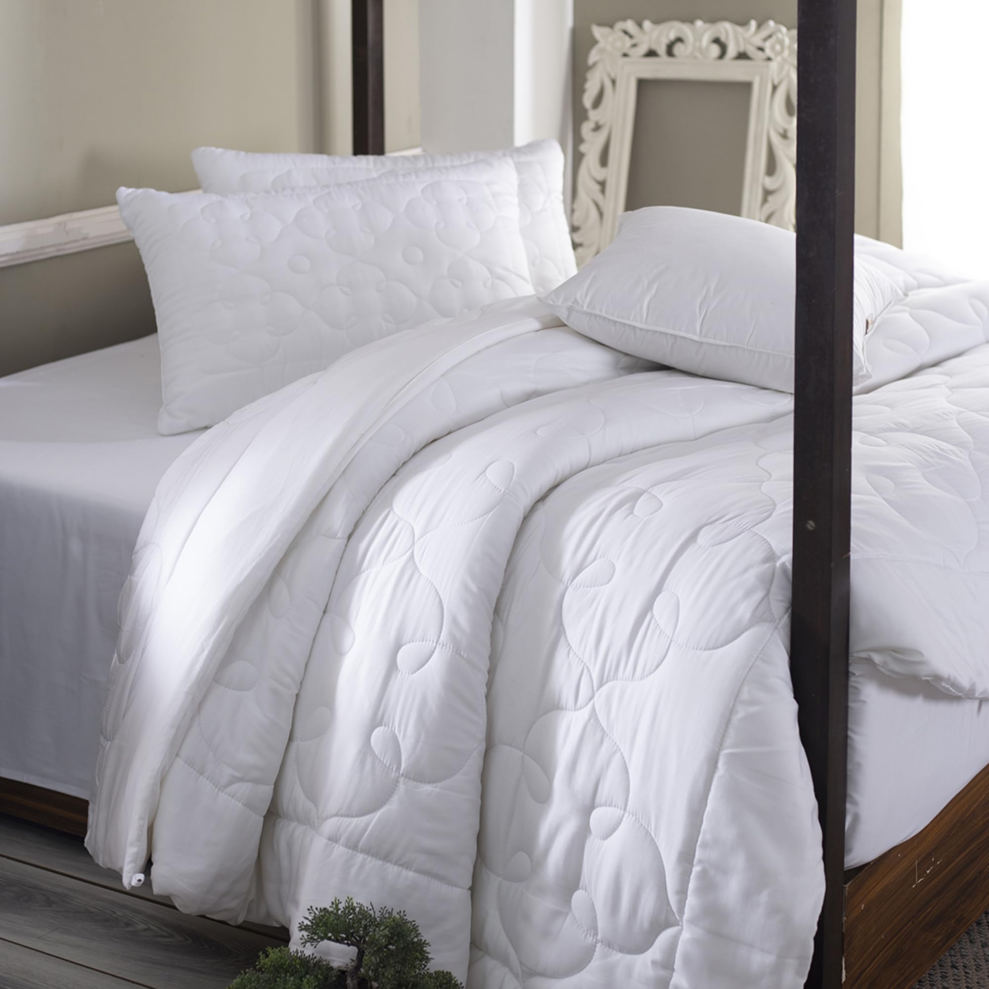 maspar Diamonique Excel Fabric Winter Light Weight Super Soft & Plush All Season Duvet Insert/Quilt, Double, 220 x 240 cm, White-image-11
