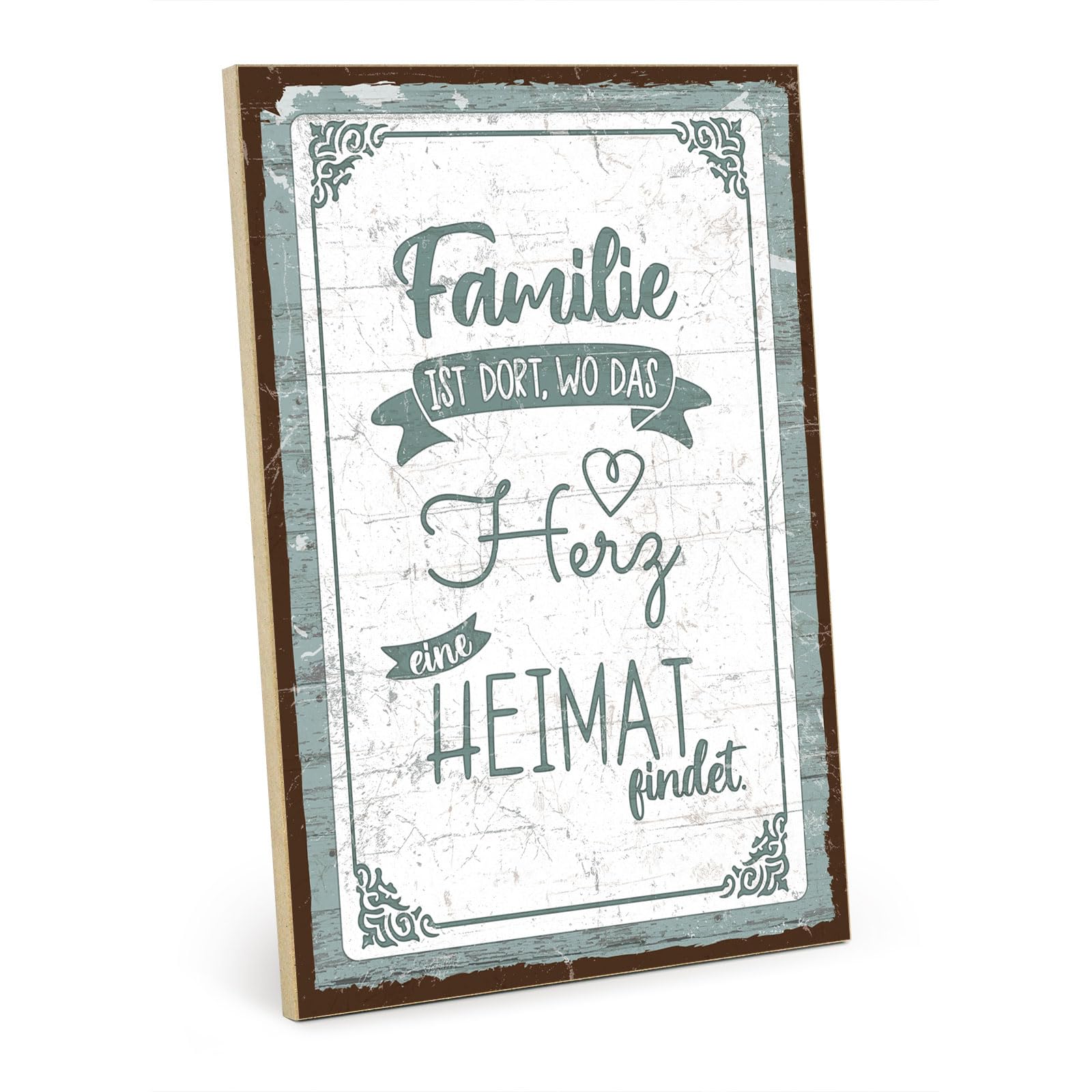 TypeStoff Holzschild 'Heimat finden'