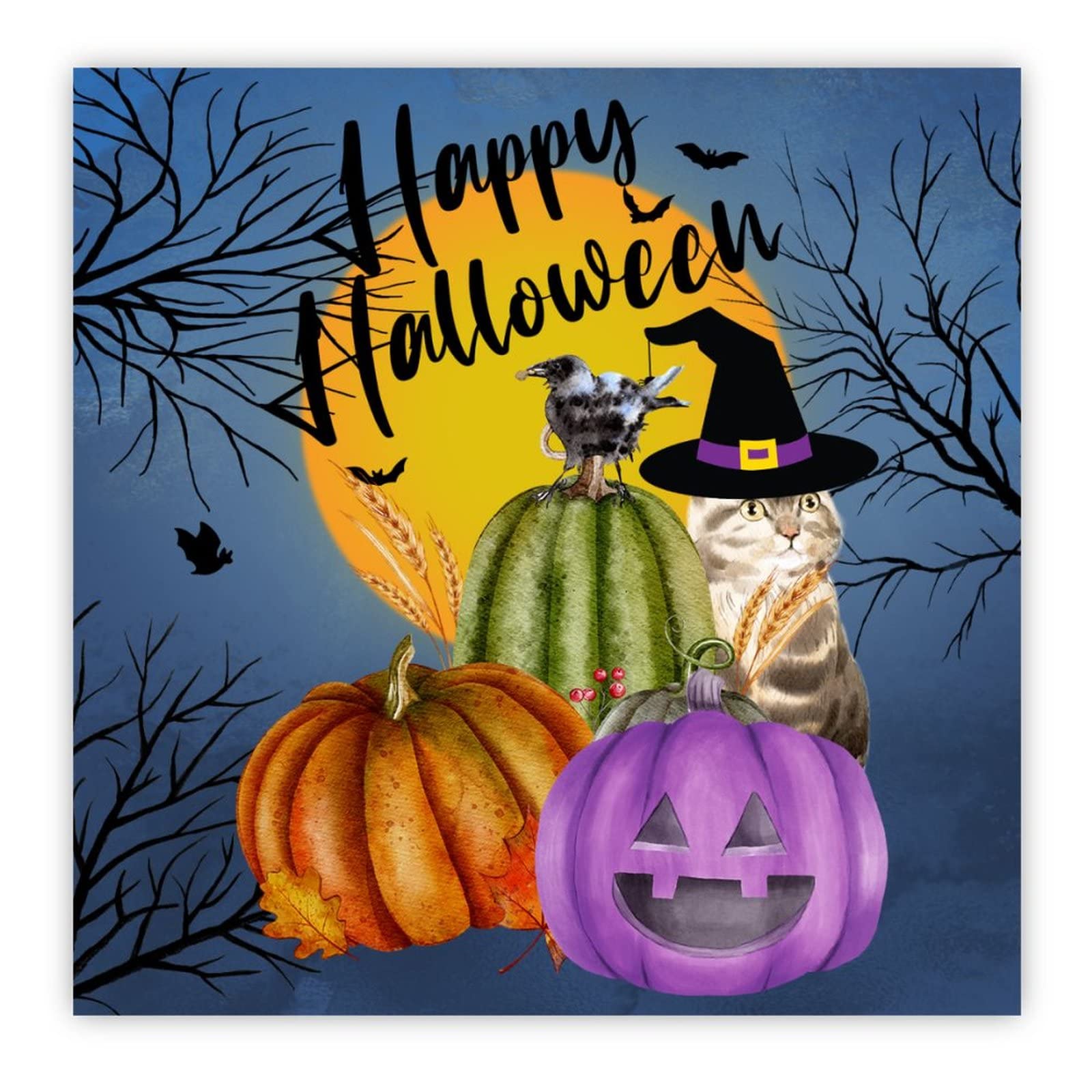 Panneau mural bois Halloween déco citrouille pour crémaillère