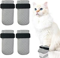 Vista 1 de 4 guantes para gatos para evitar arañazos, zapatos de malla transpirable para gatos, guantes ajustables antiarañazos, adecuados para gatos cuando se