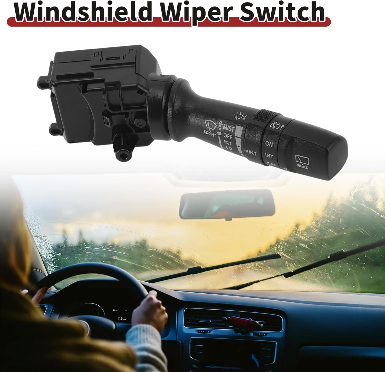 Windshield Wiper Switch for Kia Forte 2013-2016 Windshield Wiper Control Switch No.934202V050/WP601 Black