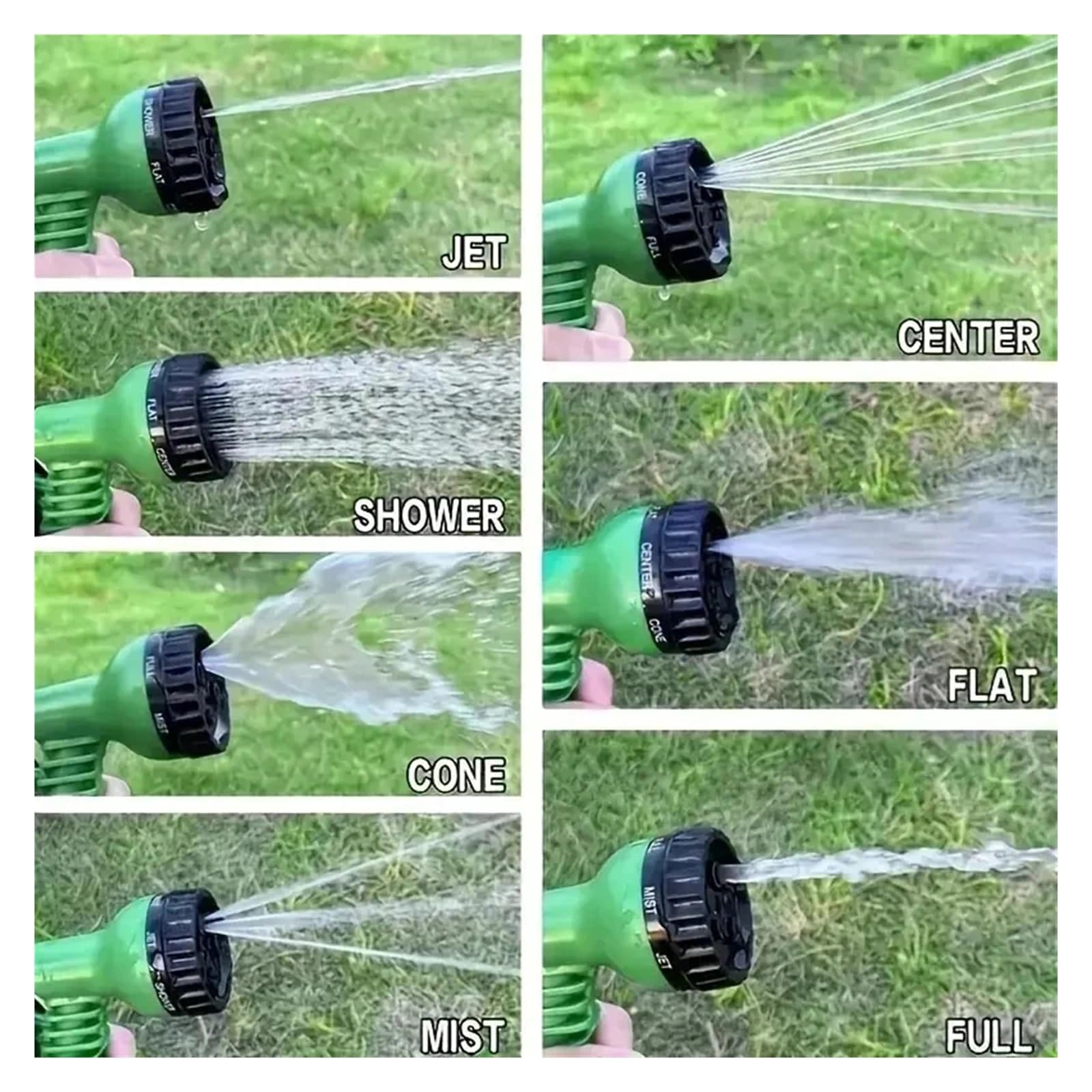Juego de mangueras de jardín extensibles Suministros de jardinería, manguera mágica expandible, lavado de coches de alta presión, 7 funciones de pulverización de agua, pistola de agua, manguera de rie