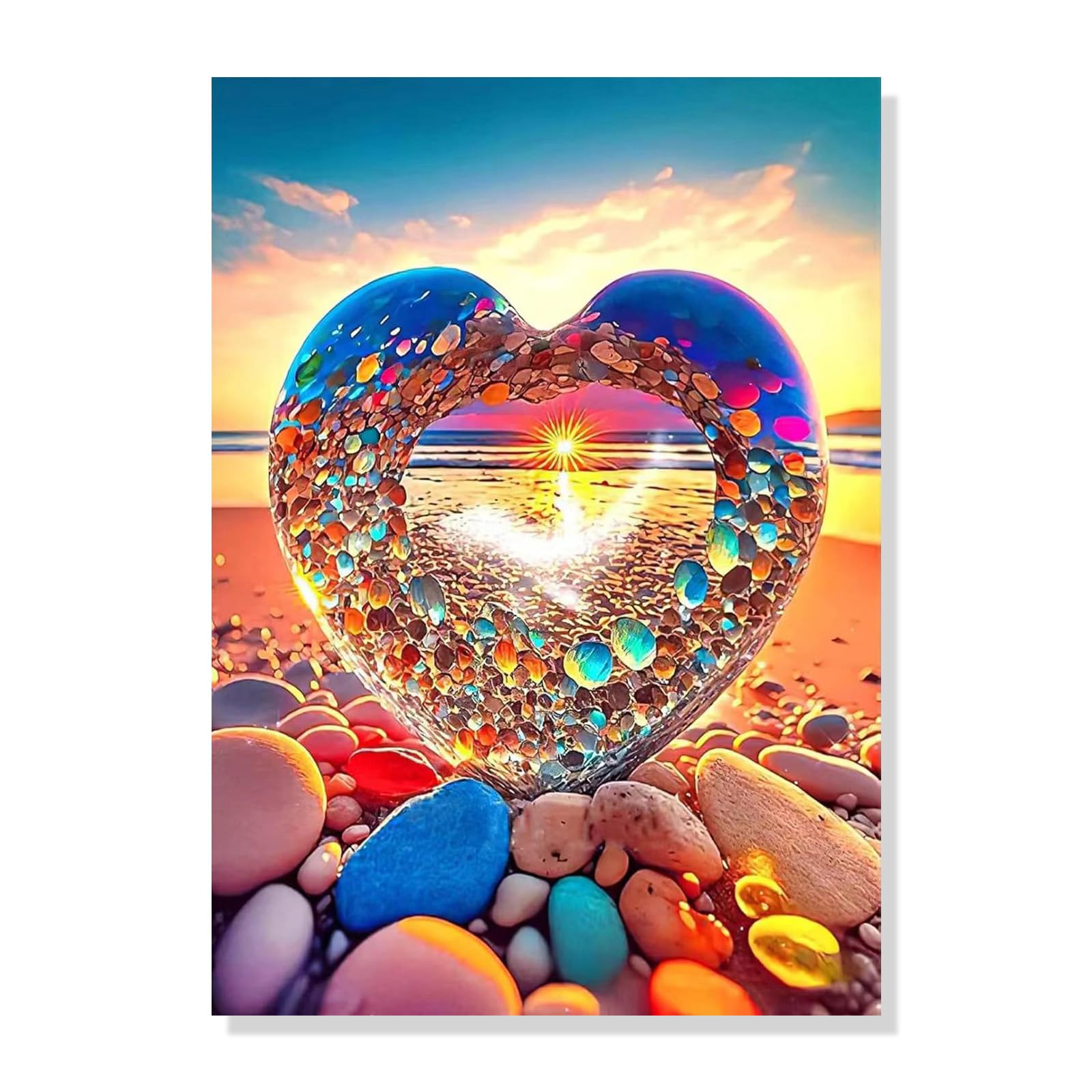Pintar por Numeros Adultos, Hermosa Pintura con Numeros Romántica Junto al Mar, Kit de Pintura al Oleo de Lienzo DIY para con Pinceles, Pigmento Acrílico, DecoracióN de la Pared Del 30x40cm