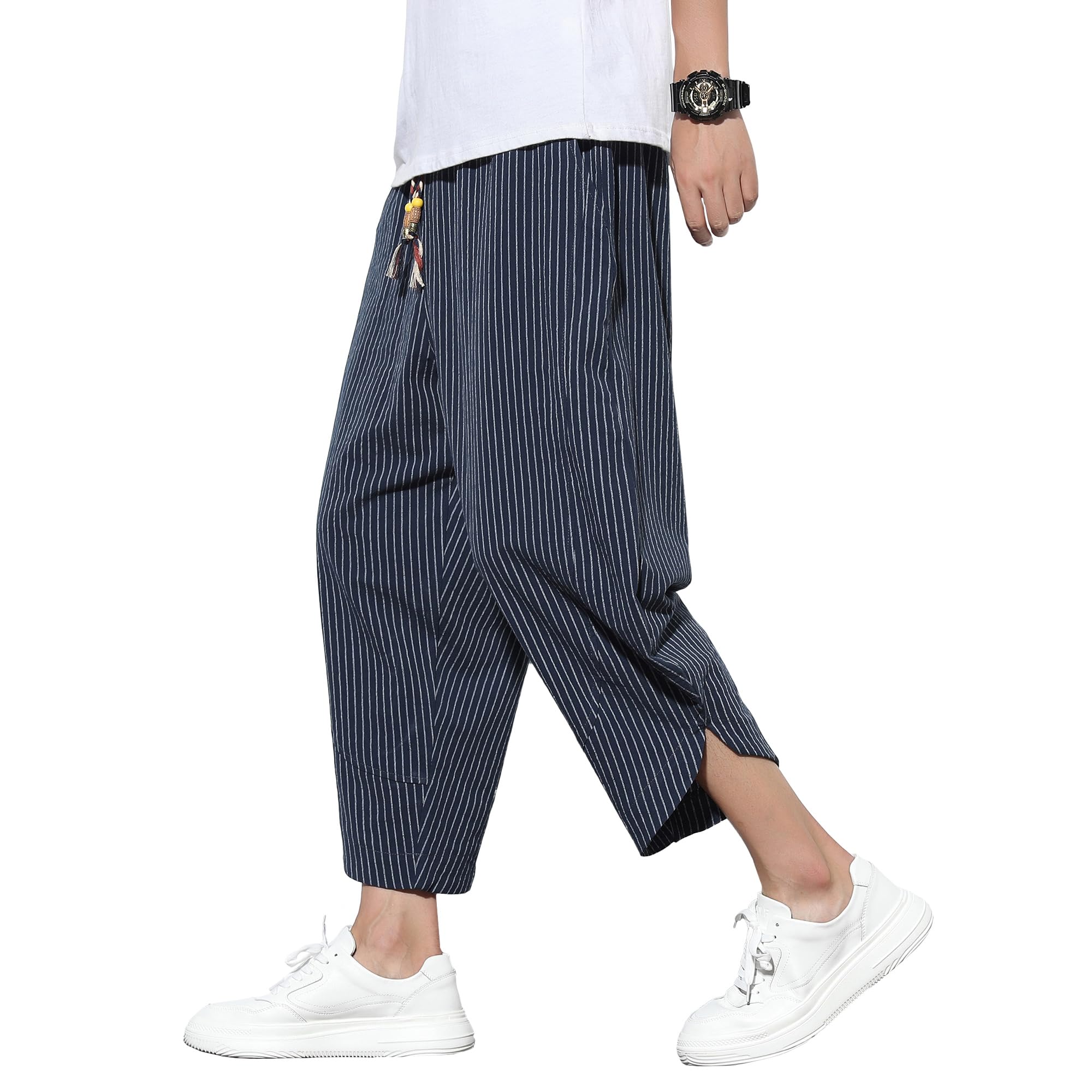 [Fasshonrida] サルエルパンツ メンズ ズボン 夏用 クロップドパン…