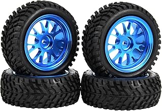 OKJHFD RC Truck Wheel Tire, RC Car Tire, RC Crawler Tires Blue Metal Y Shaped Jantes Wheel For A959 A979 A969 1/18 Model Car
