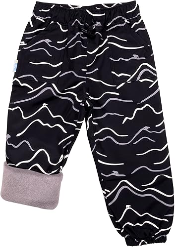 JAN & JUL Pantalones de lluvia y nieve impermeables para niños, forrados con forro polar