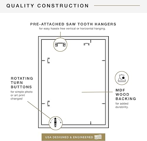 Vista 329 de MCS Studio Gallery Marco para póster de 16 x 24 pulgadas, imitación de veta de madera de color negro, colgar en horizontal o vertical, grande