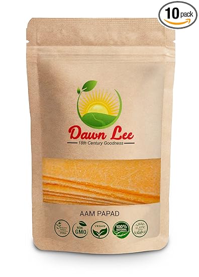 Dawn Lee Aam papad 250 gm, Premium Khatta Aam Papad Slice Bar, Aam Papad Khatta Mitha, Dried Mango, Dry Mango Slice
