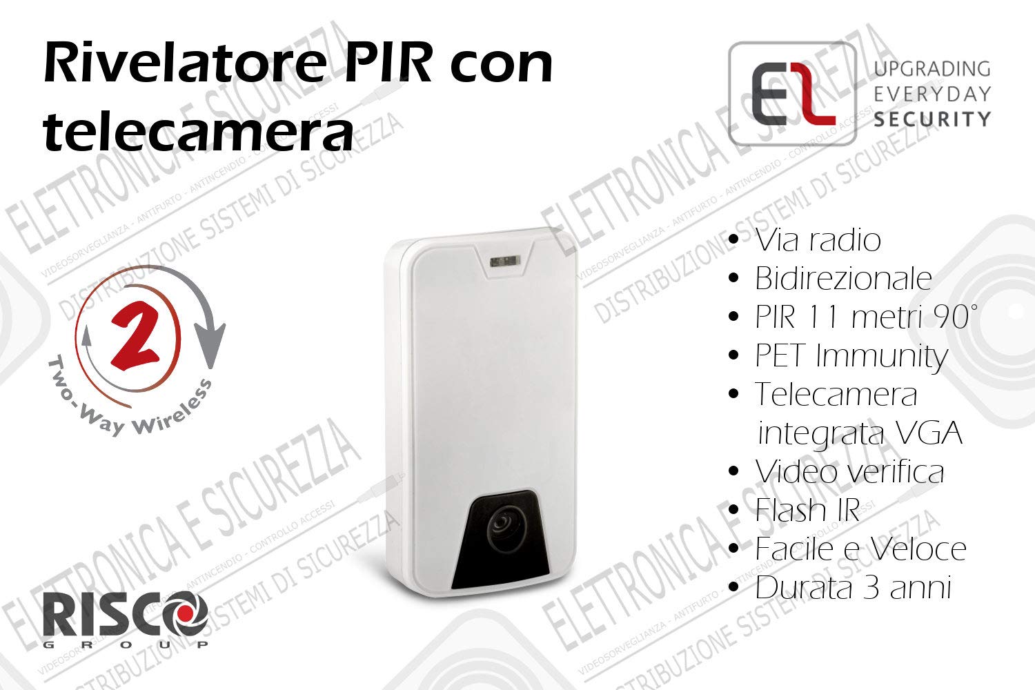 Kit de alarma antirrobo inalámbrico para casa con central, 2 mandos a distancia y 2 sensores de movimiento inalámbricos con cámara VGA