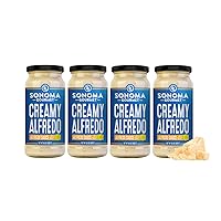 Vista 3 de Sonoma Gourmet Salsa de pasta Alfredo de tomate y albahaca, sin azúcar añadido, hecha con crema real, ingredientes frescos, frascos de 15.5 onzas