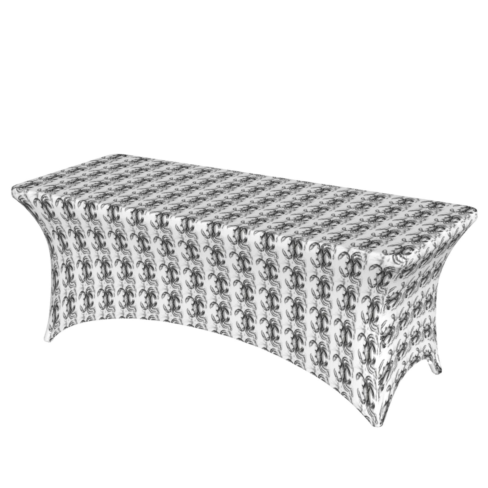 AYYQWE Cartoon Crab 1 Print Elastic Rectangular Tablecloth For Banquet Outdoor Picnics Office Table Cover