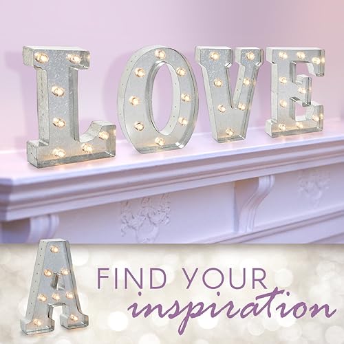 Miniatura 2 de Darice - Cartel de metal plateado con forma de letra