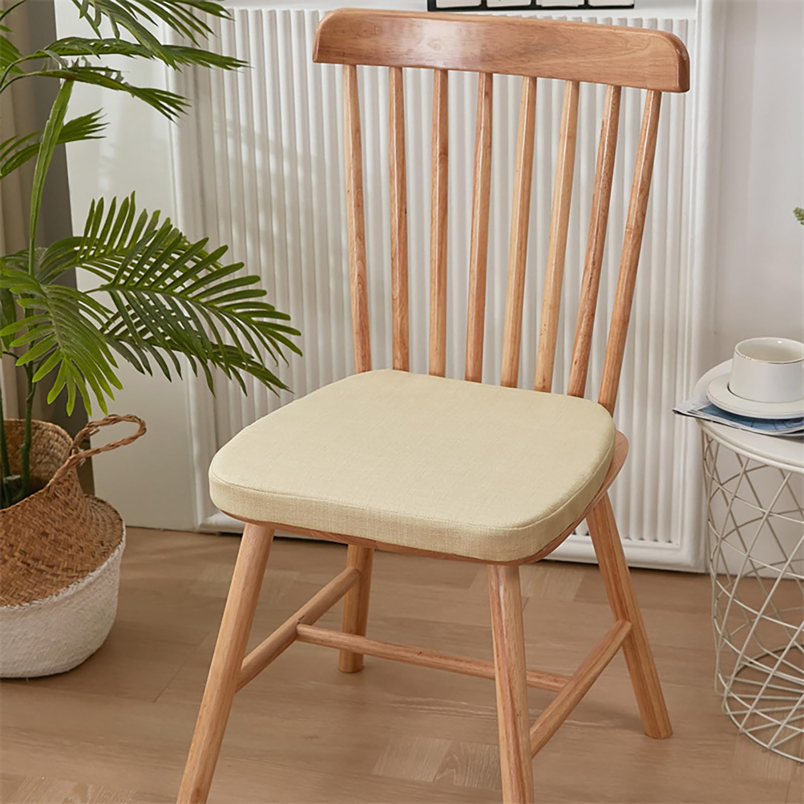 Cojines para Silla con Correas Cómodos Acolchados Cojines de Asiento Interior y Exterior, para Jardín Cocina Terraza Sala y Restaurante, Cojines Sillas Comedor Extraíble D 45 x 43 cm