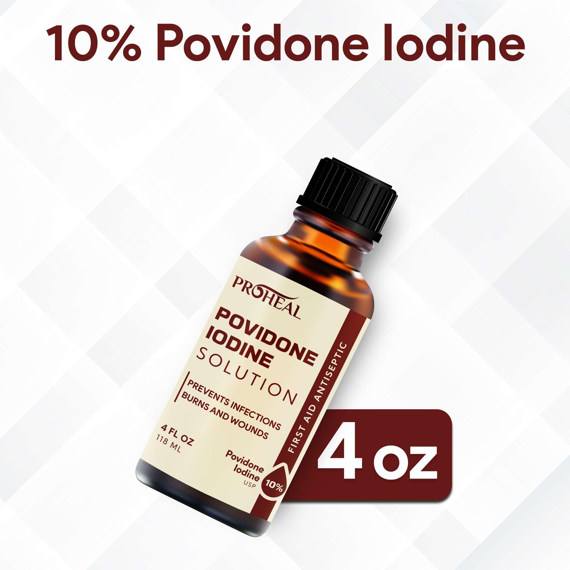 Povidone Iodine Solution 10% - 4oz Iodine Liquid for Preventing Infection — Amazon image 2