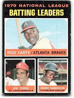 1971 Topps #62 Rico Carty/Joe Torre/Manny Sanguillen NL Batting Leaders G/VG Good/Very Good Atlanta Braves/St. Louis Cardi...