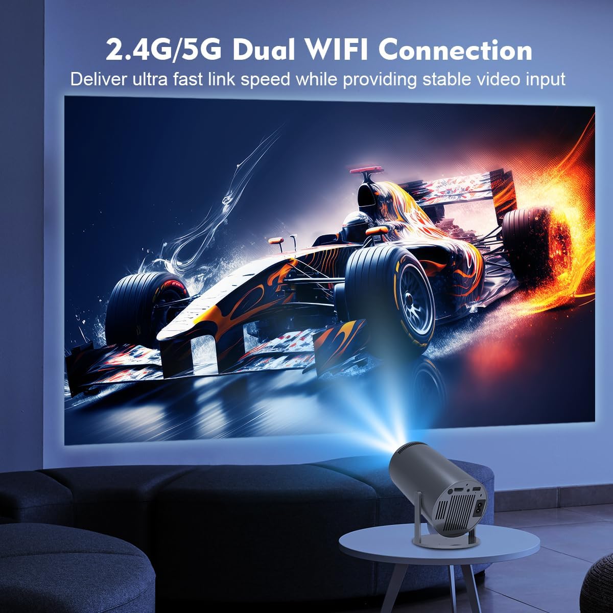 New Year Sale Bigasuo Mini Projector 4K 1080P Supported, 15000 Lumen Porta...