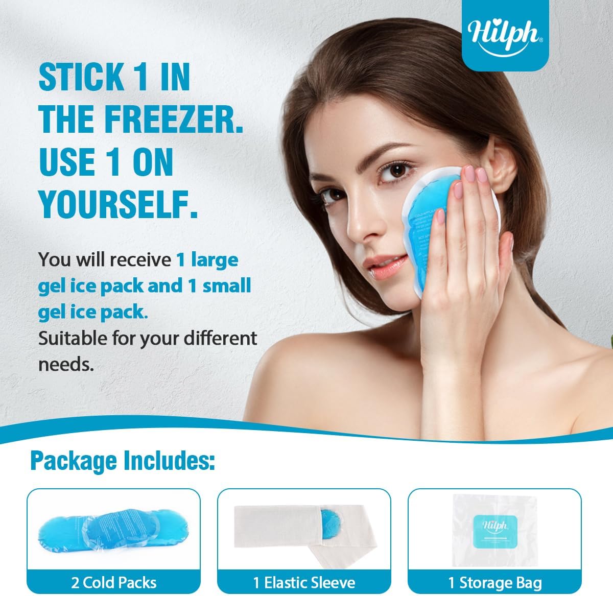 Hilph Bundle of 2 Knee Ice Pack, Gel Ice Packs for Injuries