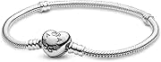 PANDORA 590719 Sterling Silver Heart Clasp Bracelet, Gift Box Included